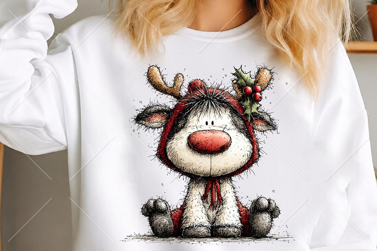Whimsical Christmas Cute Cows PNG, a Seasonal Illustration by Canvas Craft (Photo 5 of 10)