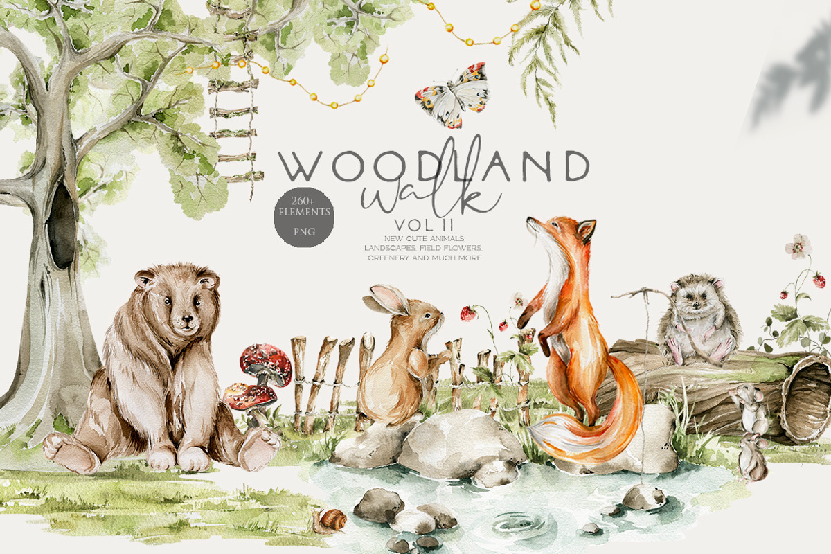 Woodland baby animals 2 Field flower, an Animal Illustration by 60secondsArt (Photo 1 of 16)