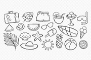 Summer Icon hand drawn symbols., an Outline Icon by kaisorn (Thumbnail 3 of 3)