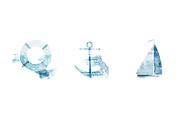 Watercolor blue illustrations, an Illustration by WinWinFolly (Thumbnail 3 of 7)