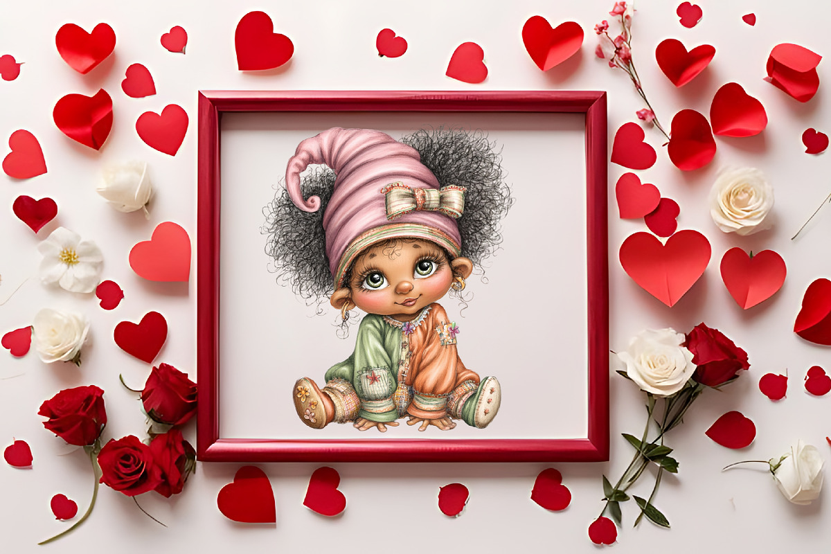 Black History Month Gnome Girl Clipa, an Illustration by RobertsArt (Photo 5 of 6)