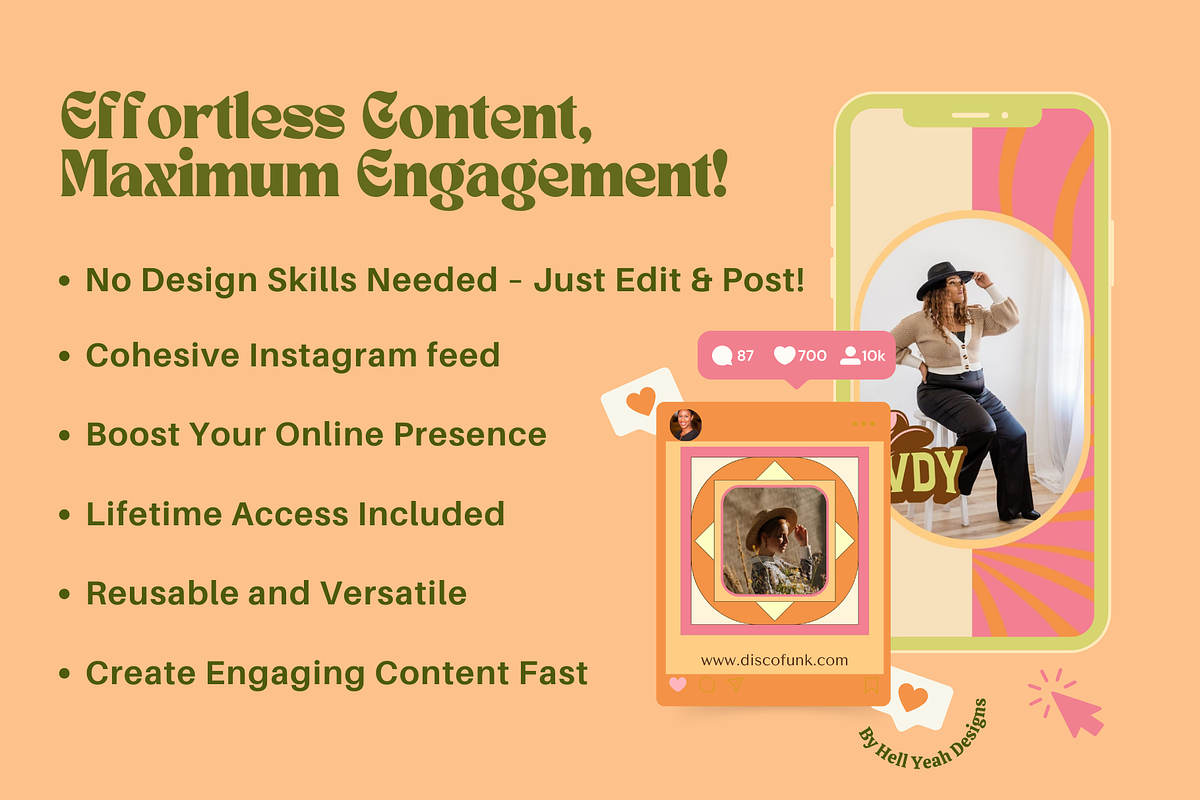 Cowgirl Instagram Post Templates, a Social Media Template by Hell Yeah Designs (Photo 6 of 10)