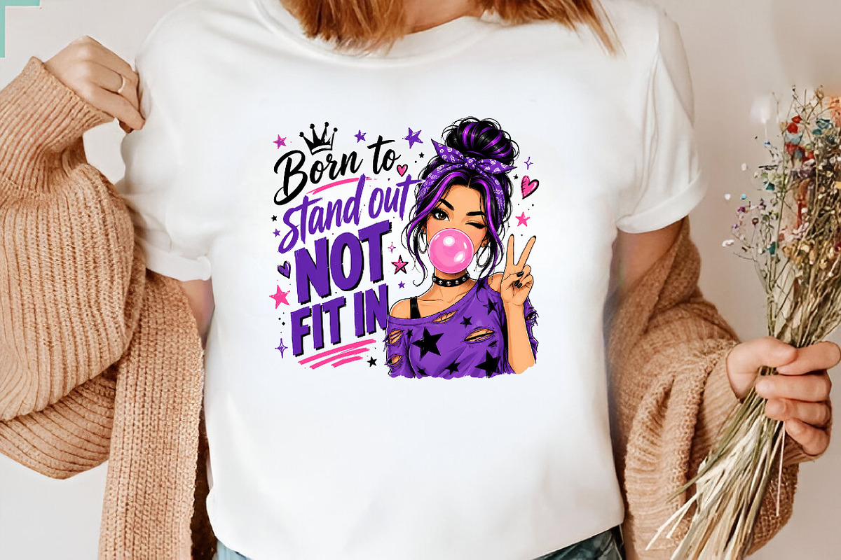 Born to Stand out PNG Goth Glam Girl, a Seasonal Illustration by CraftArtStudio (Photo 3 of 4)