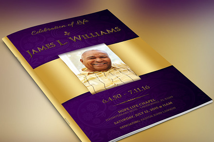 Regal Funeral Program Large PSD, a Templates & Theme by Godserv Designs