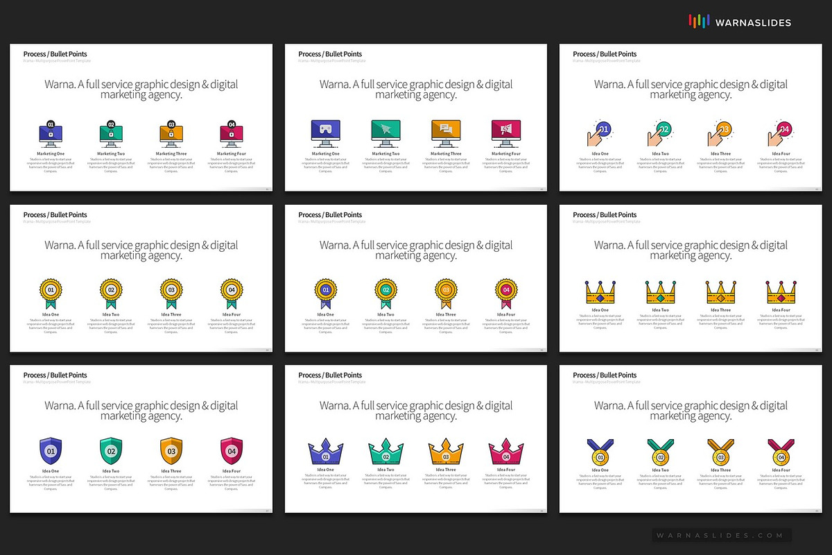 4 Bullet Points PowerPoint Templates, a Presentation Template by Warna Works (Photo 16 of 24)