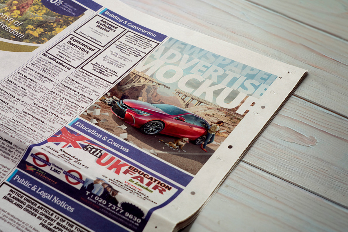Newspaper Advertise Mockup, a Print Template by 2dsight (Photo 5 of 11)