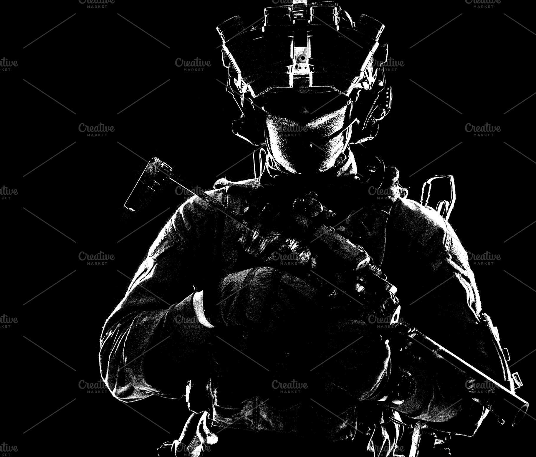 Modern army elite forces shooter in, a Person Photo by Getmilitaryphotos