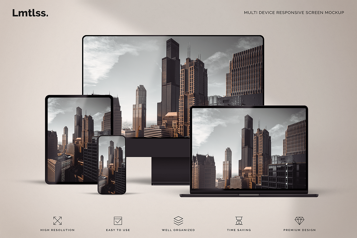 Multi Device Scene Creator +9 Scenes, a Device Mockup by Limitless Design (Photo 1 of 13)