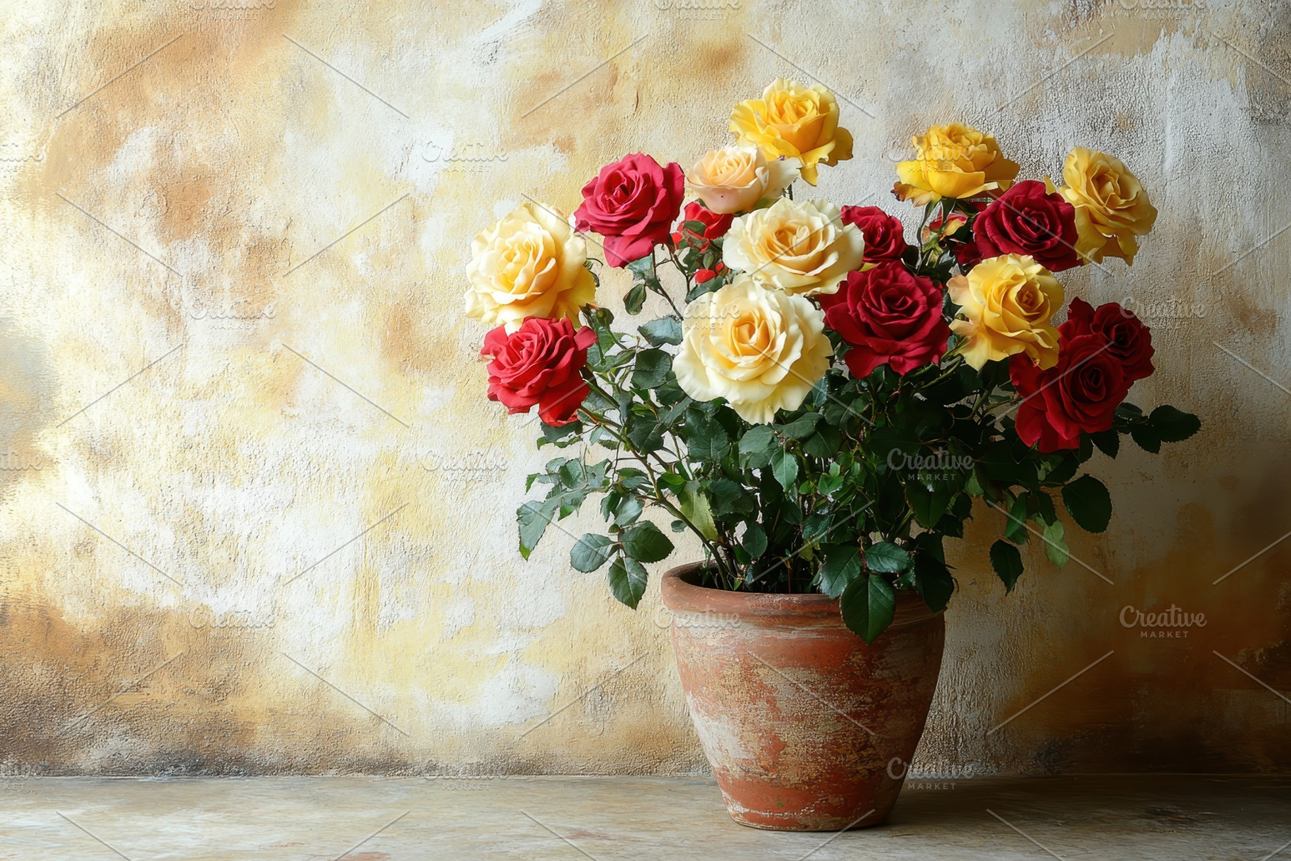 Beautiful bouquet of red and yellow, a Photo by Tanuart