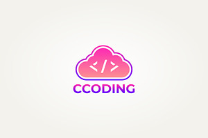 cloud coding programmers icon logo, a Branding & Logo Template by Blazybone