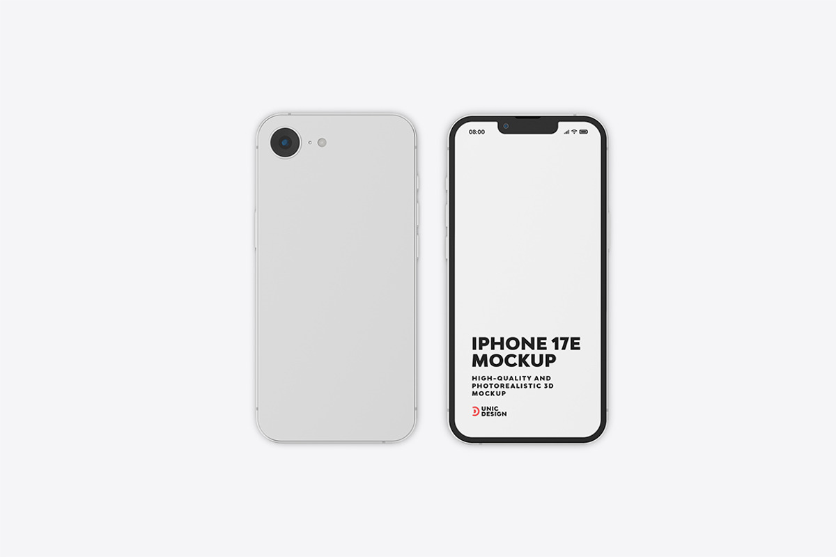 iPhone 17e Mockup, an iPhone Mockup by UnicDesign (Photo 6 of 9)