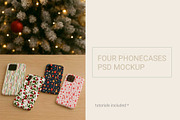 FOUR PHONECASES PSD MOCKUP, an iPhone Mockup by jenartstudio (Thumbnail 1 of 2)
