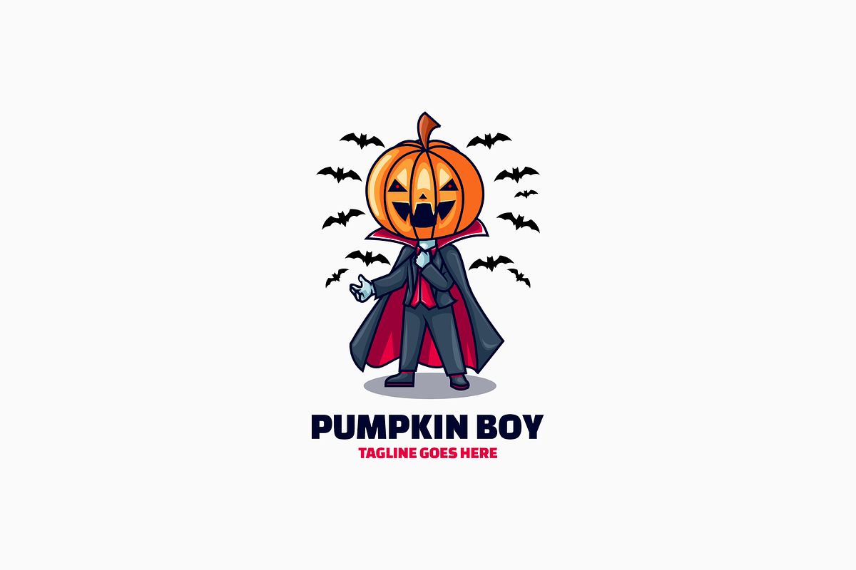 Pumpkin Boy Mascot Cartoon Logo, a Branding & Logo Template by Artnivora.Std