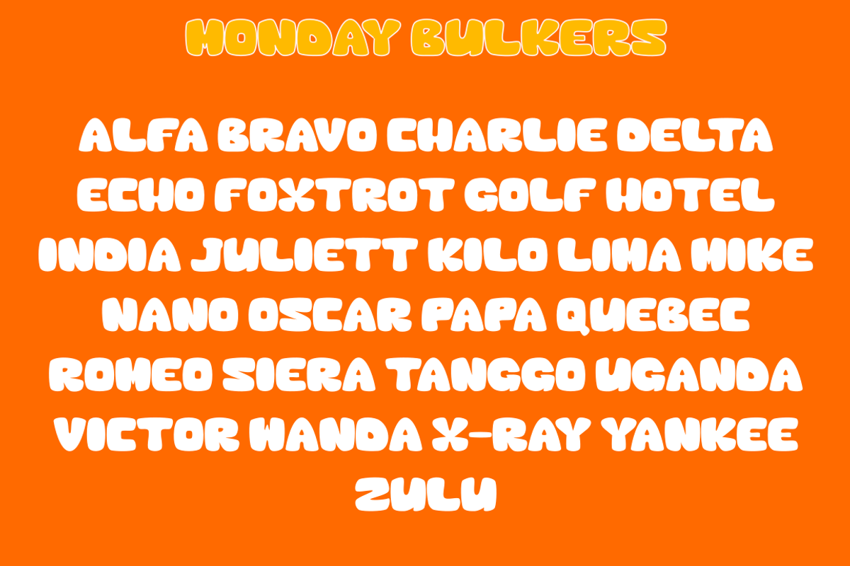 Monday Bulker, a Script Font by Basnistudio (Photo 5 of 7)