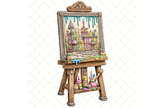 Canvas on Wooden Easel Clipart JPG, an Illustration by Memories By Lea (Thumbnail 17 of 19)