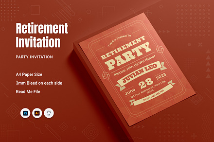 Retirement Party Invitation, an Invitation Template by Fannan Studio