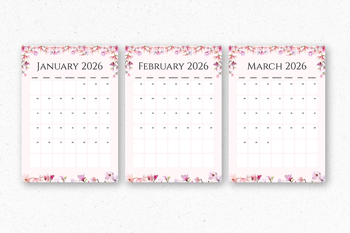 2026 Canva Flower Calendar Template, a Card Template by Snapybiz (Photo 4 of 10)