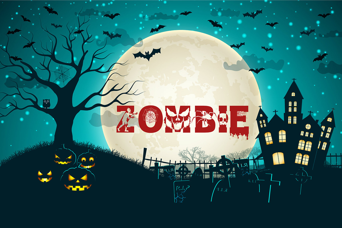 Halloween Silhouette Font, a Font by vladocar (Photo 4 of 7)