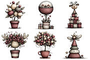 Whimsical Christmas Topiary Trees, an Illustration by Daily.Designs (Thumbnail 5 of 5)