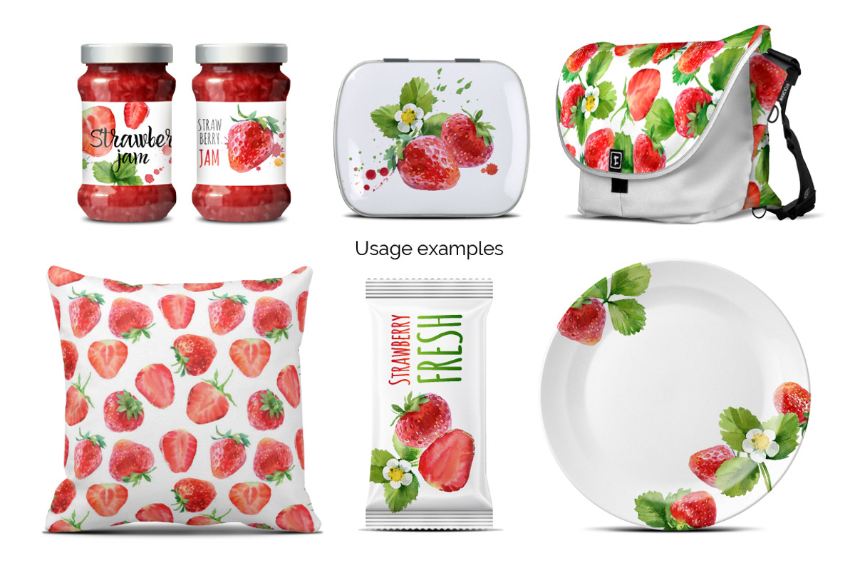 Watercolor Strawberry, a Food Illustration by ognivo (Photo 3 of 3)