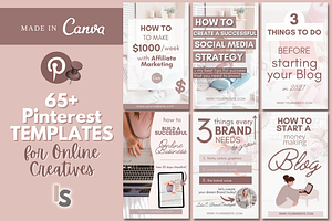 65 Pinterest Templates 3 BONUSES