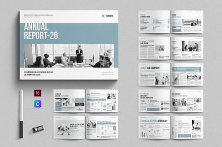 Annual Report Template Landscape, a Brochure Template by E-Type