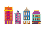 Dutch & Belgian-like houses set, an Illustration by Grafvish (Thumbnail 2 of 7)