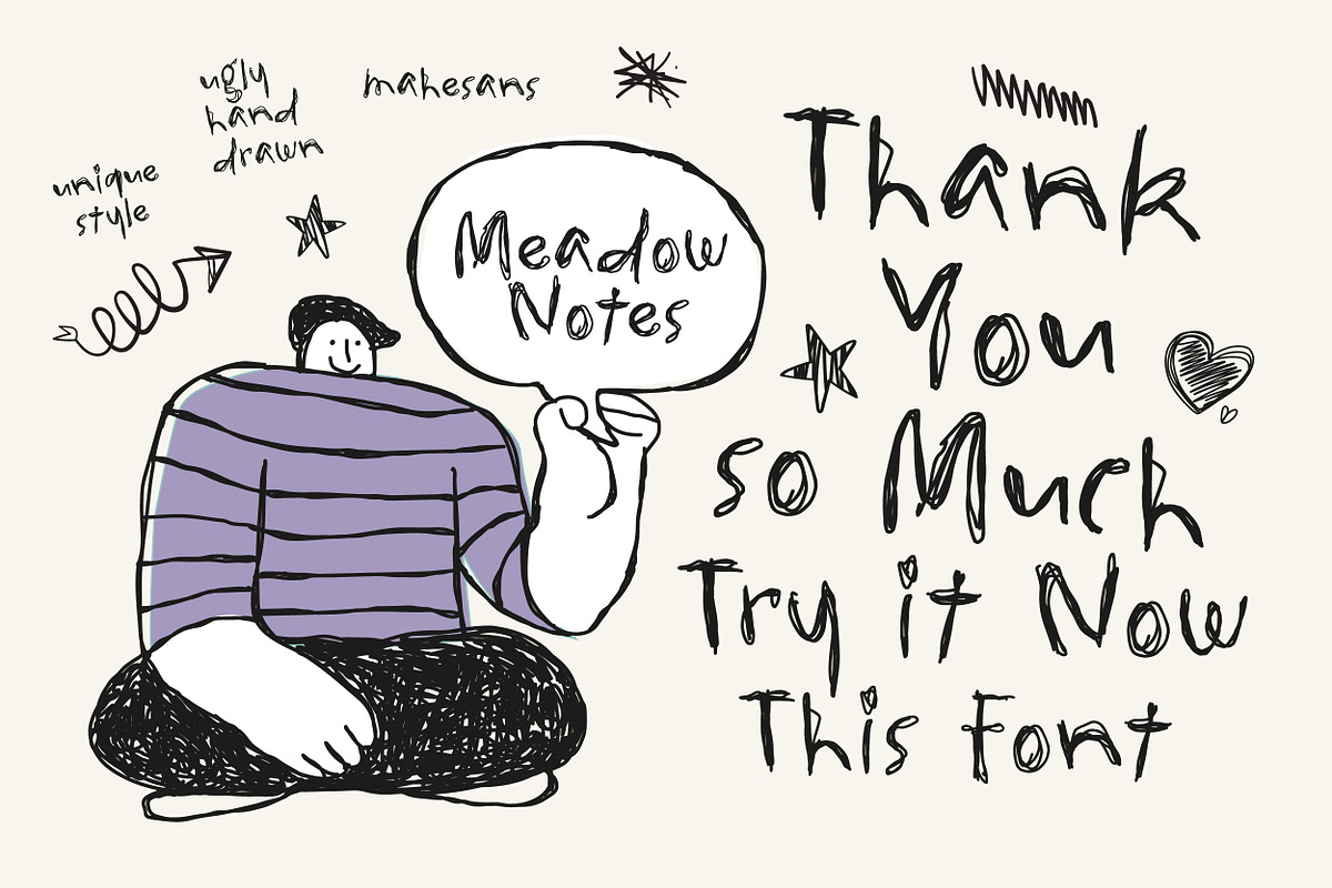 Meadow Notes – Quirky Handwritten, a Handwritten Font by Mahesans Co (Photo 10 of 10)