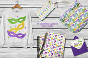 Mardi Gras watercolor set, an Illustration by DollyPotterson (Thumbnail 2 of 7)