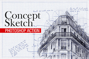 Concept Sketch Photoshop Action, an Action Add-On by Blacknull