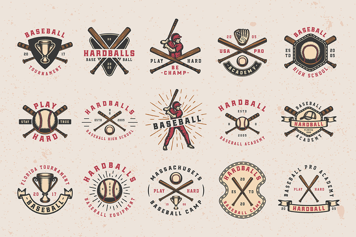 Baseball Emblems Part 3, a Branding & Logo Template by AkimD (Photo 2 of 5)