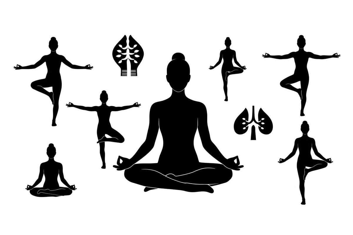 Yoga Meditation Silhouette Vector Bu, an Illustration by Artivon (Photo 14 of 40)