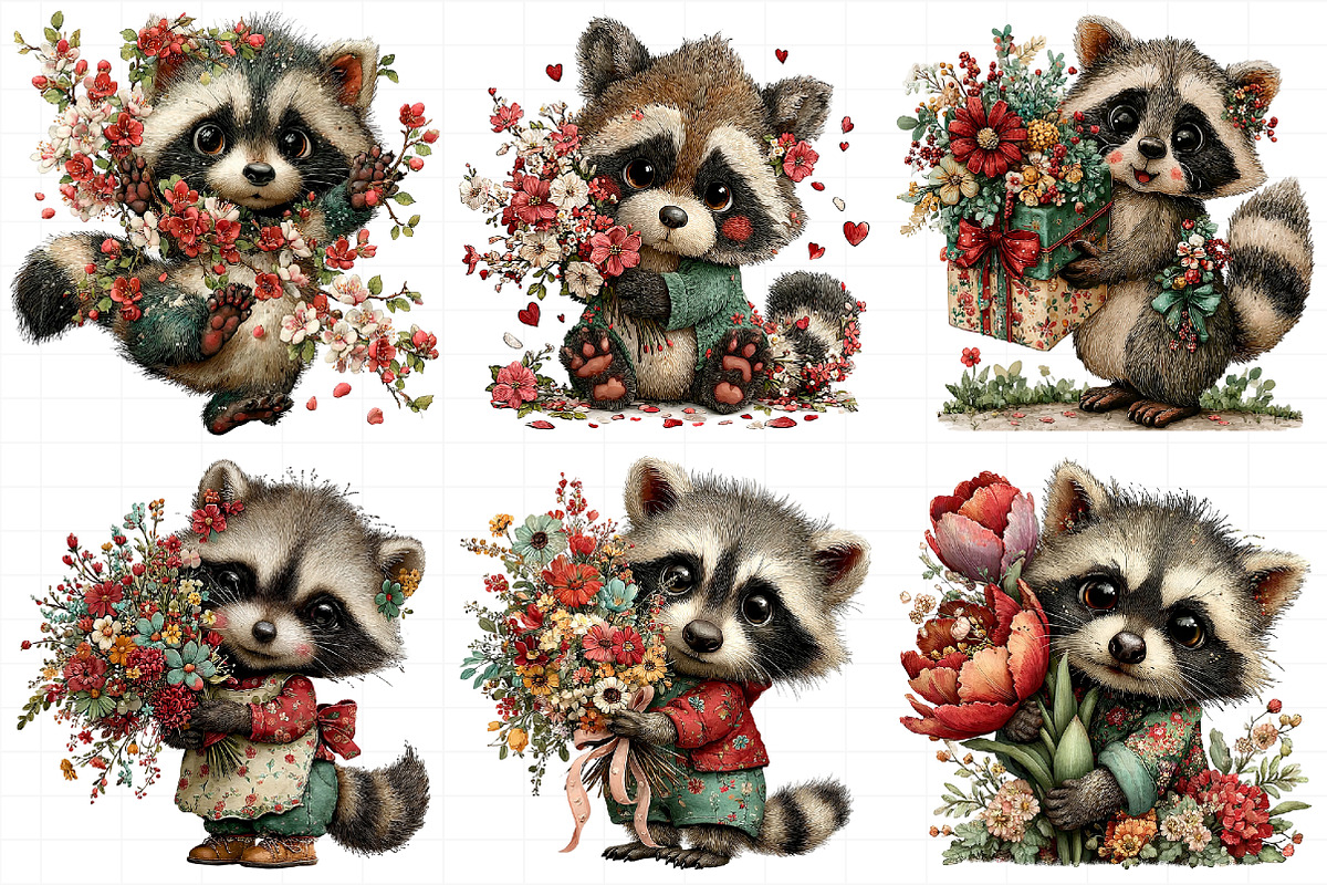 Whimsical Mother's Day Raccoon Clipa, an Illustration by Daily.Designs (Photo 5 of 8)