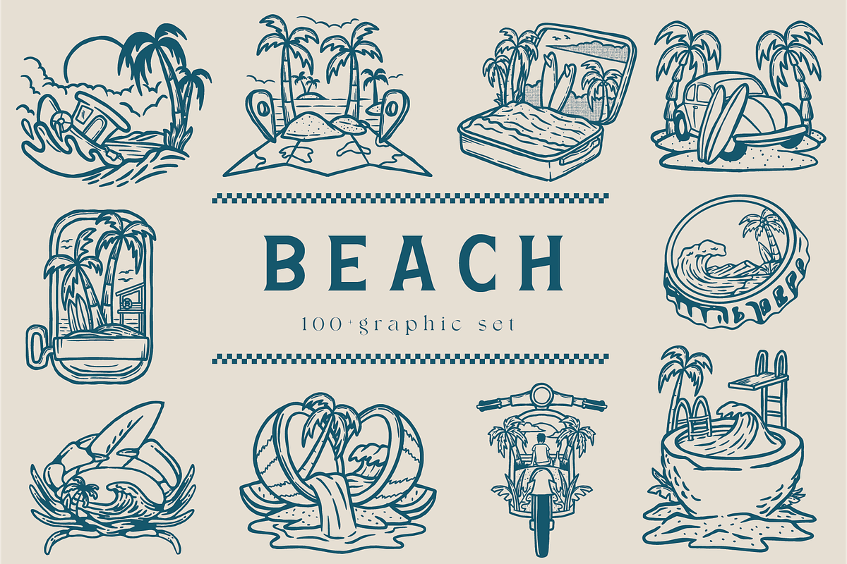 Vintage Tropical Paradise Collection, an Object Illustration by Rightwheels (Photo 1 of 12)