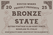 Bronze State - Slab Serif, a Slab Serif Font by Rusted Works (Thumbnail 1 of 6)