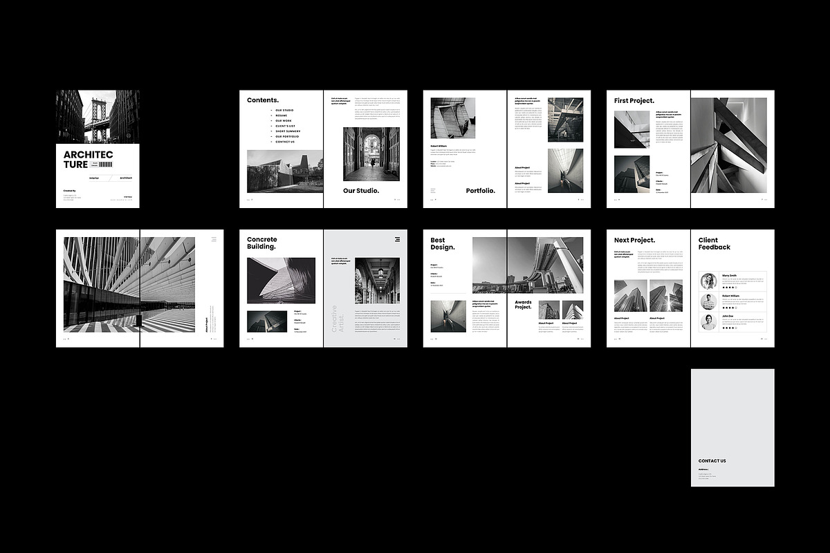 Architecture Portfolio Template, a Brochure Template by Spark_Creative (Photo 9 of 9)