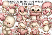 Whimsical Easter Birds Clipart, an Illustration by Daily.Designs (Thumbnail 1 of 7)