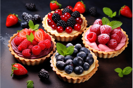 Tasty sweet tartlets berry natural, a Food & Drink Photo by Ylivdesign