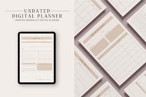 Undated Yearly Digital Planner PDF