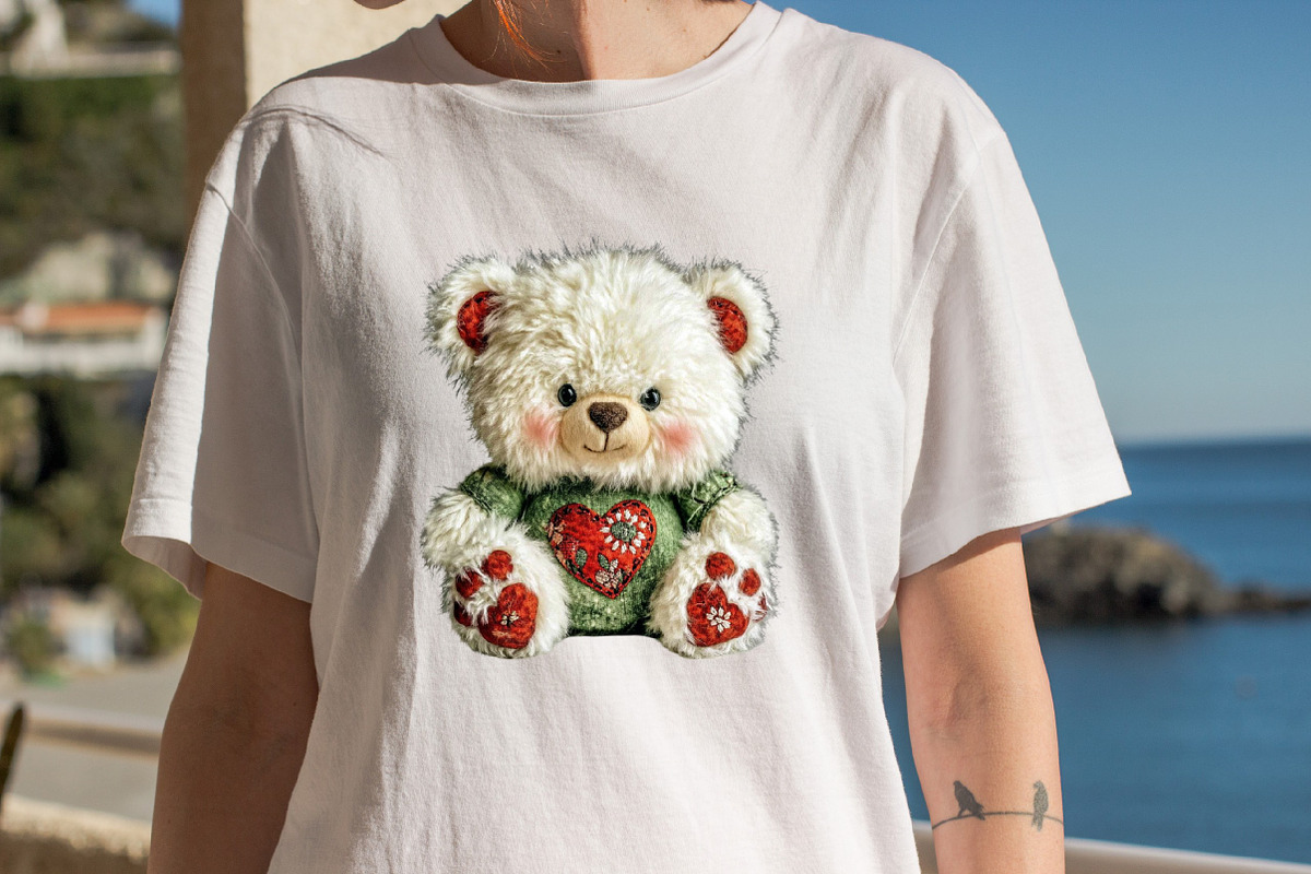 Whimsical Valentine Teddy Bear Clipa, an Illustration by SVGArt (Photo 3 of 8)