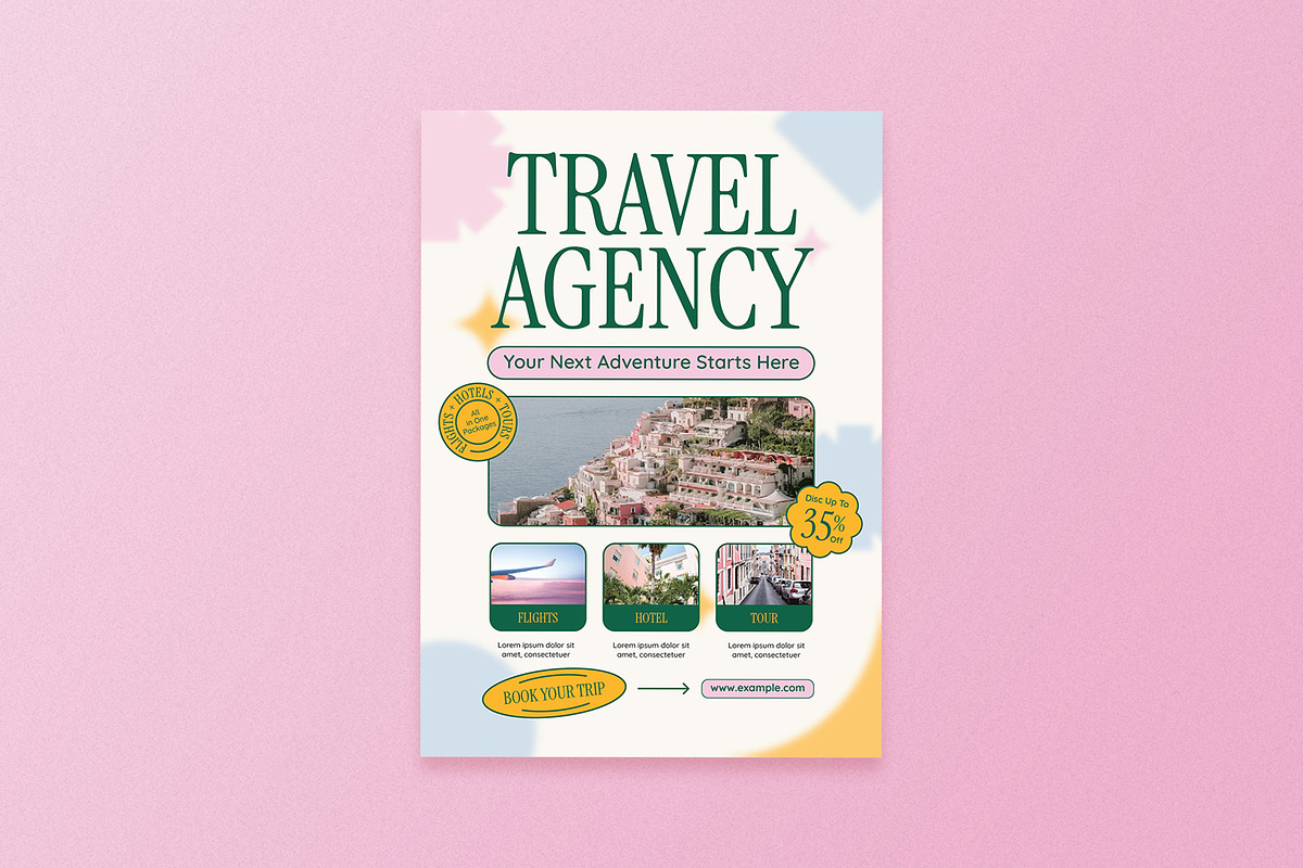 Geometric Travel Agency Flyer, a Flyer Template by Aiyari Graphic (Photo 1 of 3)