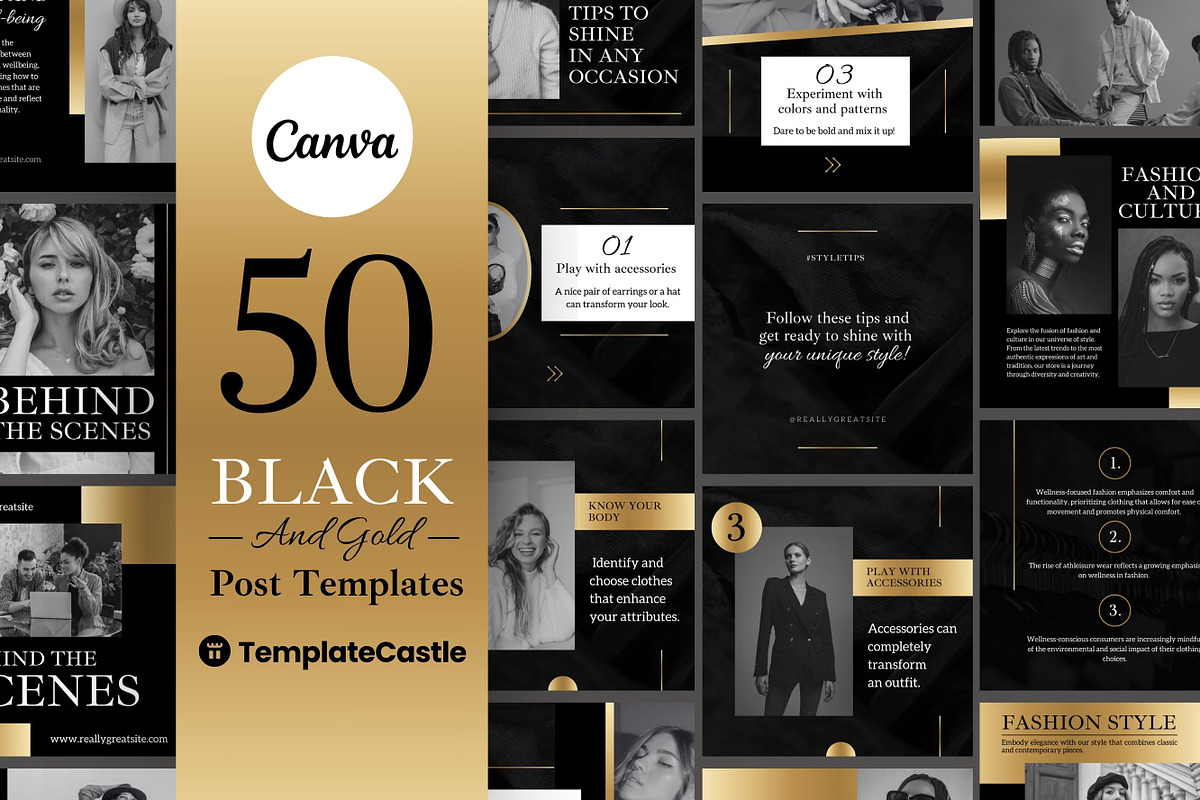 50 Post Templates Canva Luxury, a Templates & Theme by TemplateCastleStore