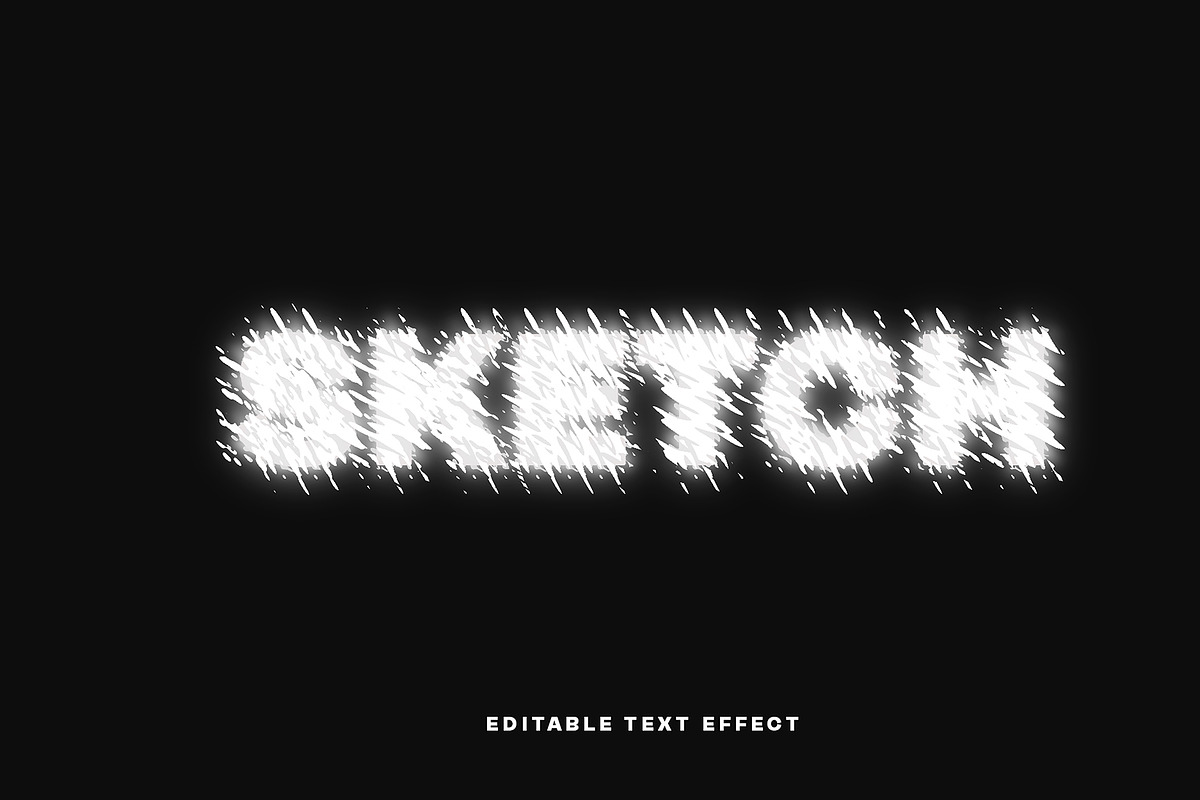 Bright fiery sketch text effect, a Brushes & More by Md Jahidul99