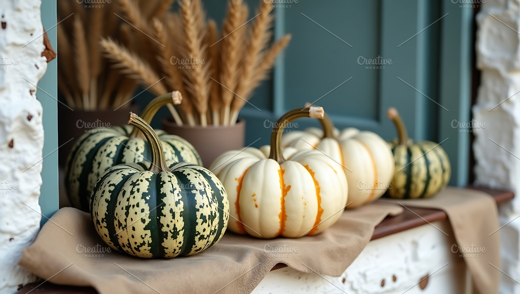 Autumn harvest display of striped go, a Nature Photo by Artonix