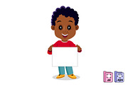 African Kid Holding Sign, a Person Illustration by MISS CHATZ (Thumbnail 1 of 3)