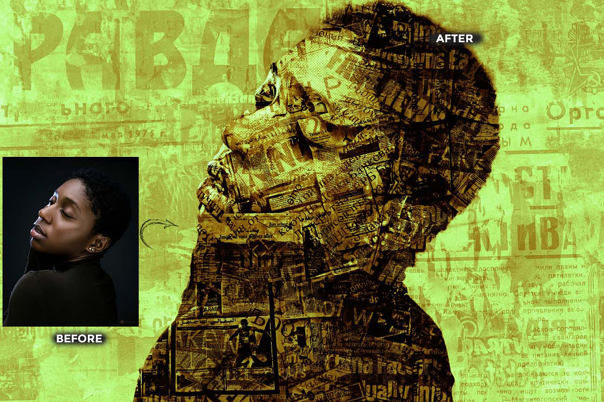 NEWSPRINT ARTIST FX — Ps Action, an Action Add-On by Studio Retouch (Photo 4 of 11)
