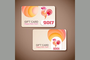 Year of rooster design for banner, a Business Card Template by Valenty