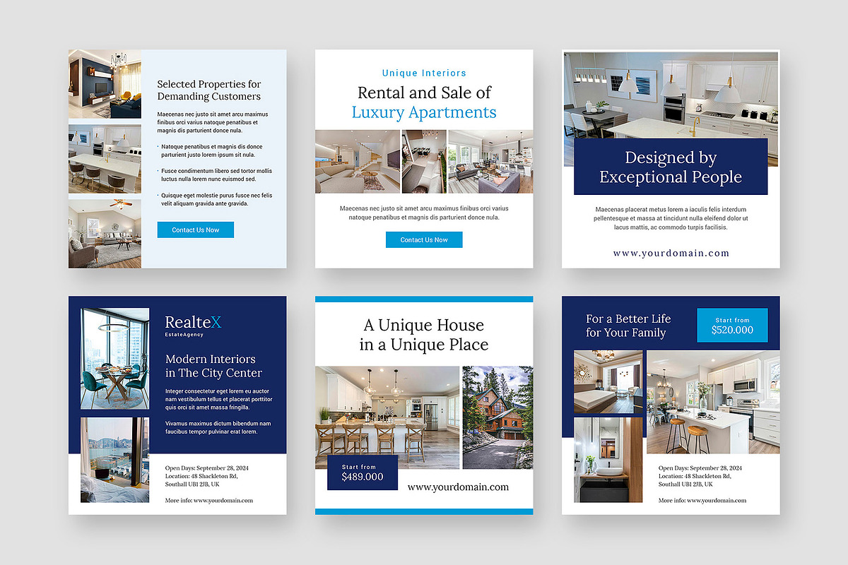 Real Estate Instagram Templates, a Social Media Template by artbart (Photo 3 of 6)