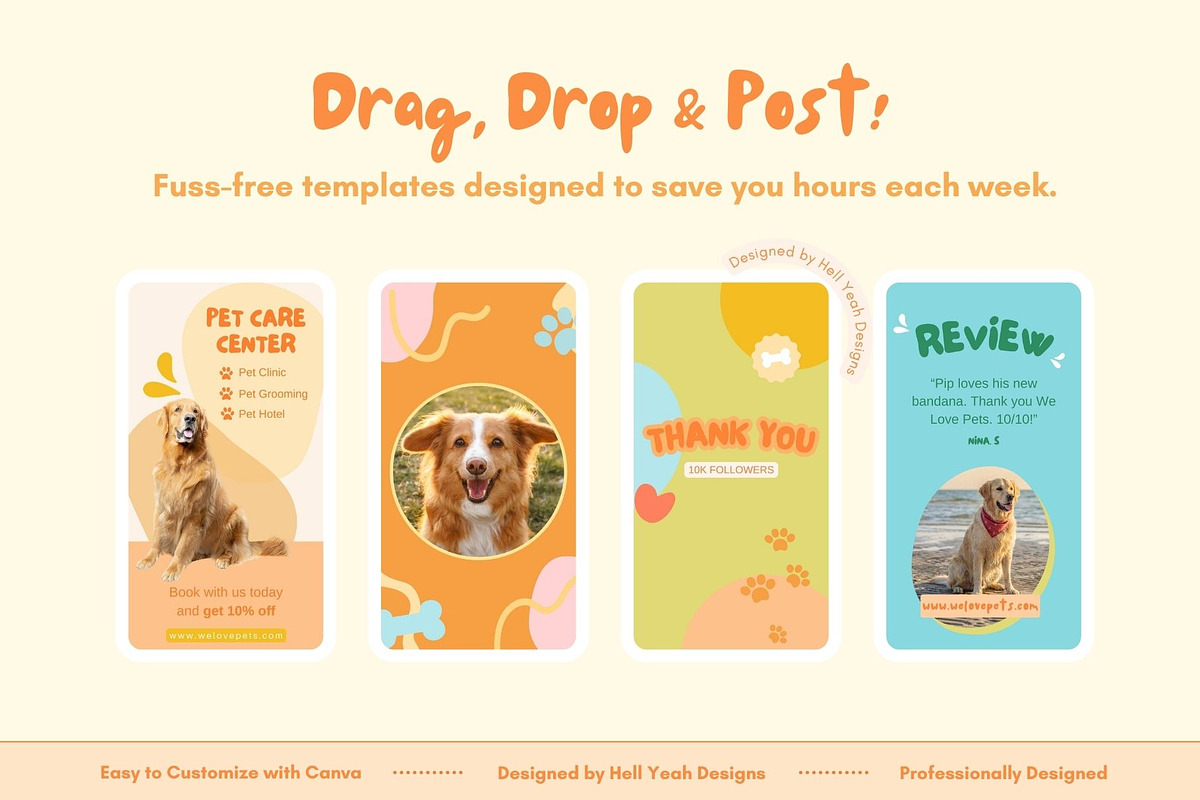 Funky Pets Instagram Story Templates, a Social Media Template by Hell Yeah Designs (Photo 3 of 11)