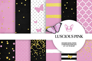 Pink And Gold Digital Papers